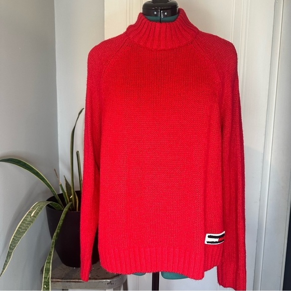 Tommy Hilfiger Sweaters - Tommy Hilfiger Bold Red Sweater Y2K logo style